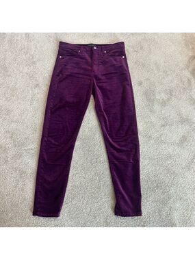 Banana Republic Purple premium denim high-rise skinny corduroy slim pants Sz 28